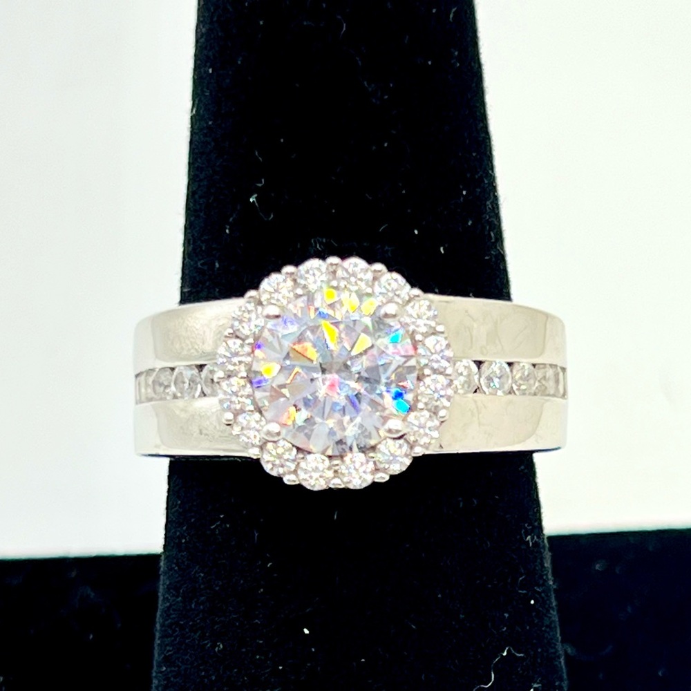 Bella Luce White Cubic Zirconia Platinum Over 925 Ring 2.62ctw Sz 8